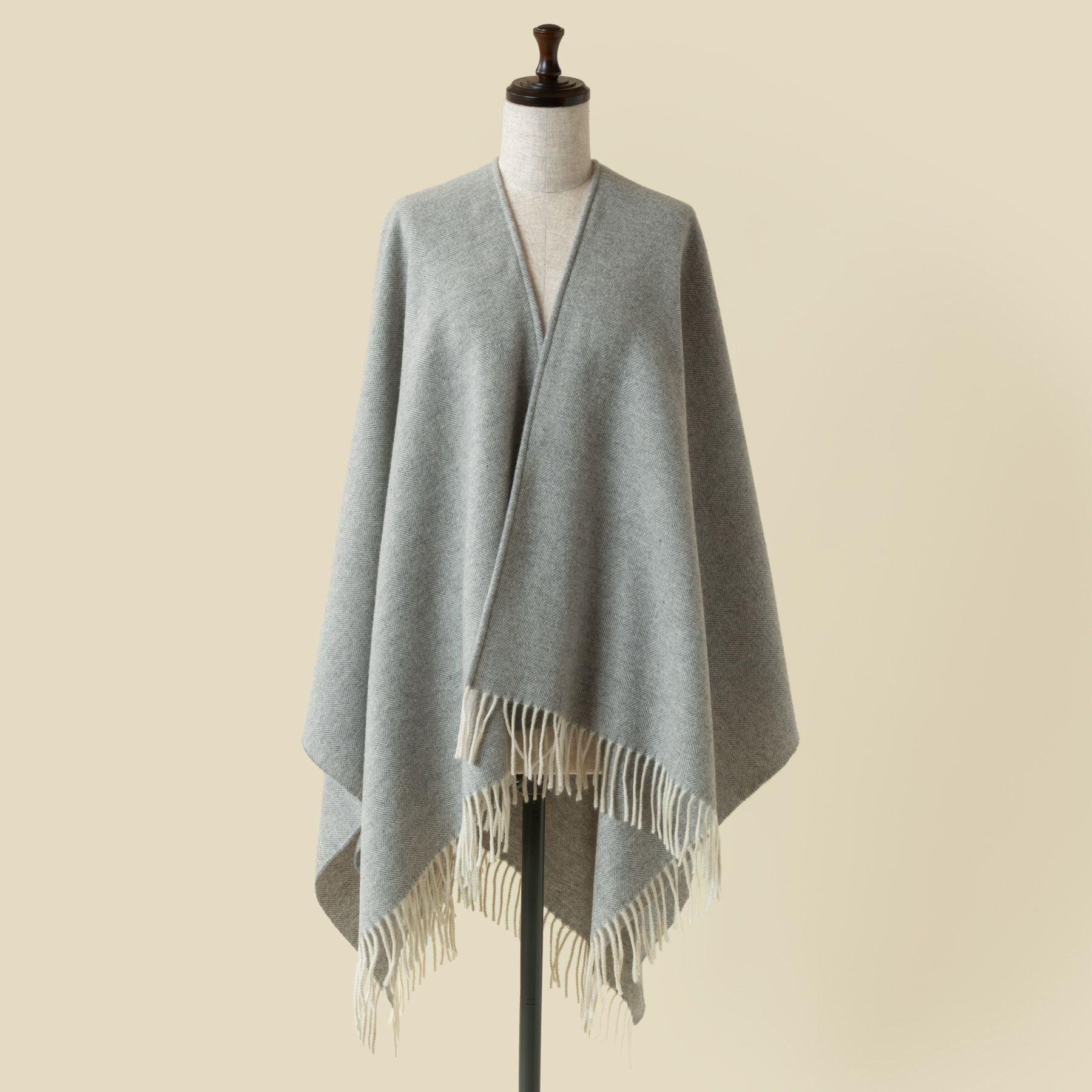 ハグオーワー　ヤク混ニットストールバラクラバ（ライトグレーミックス） cashmere_stole_2024