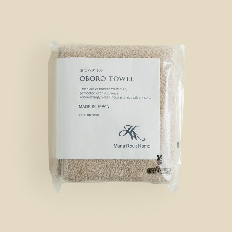 おぼろ100年の極 フェイスタオル ＜ベージュ＞日本製