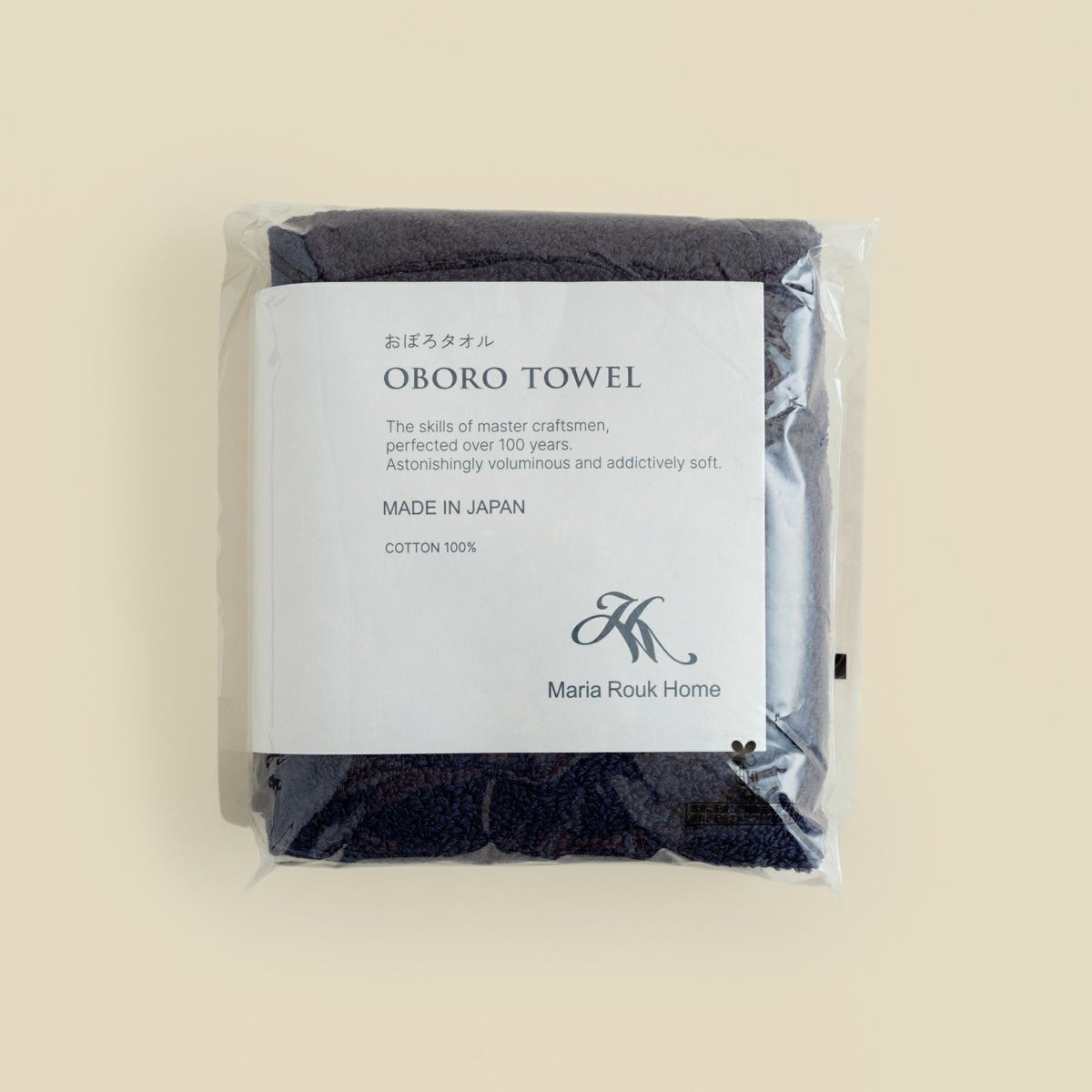 おぼろ100年の極 フェイスタオル ＜ネイビー＞日本製