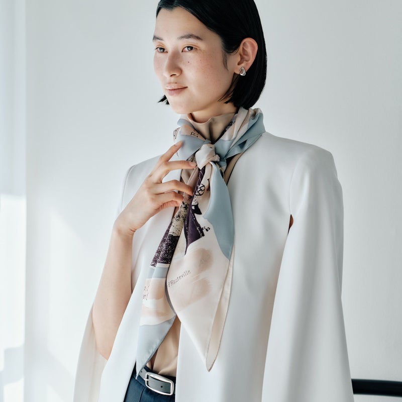  ロートレックペイントスカーフ＜サックスブルー＞