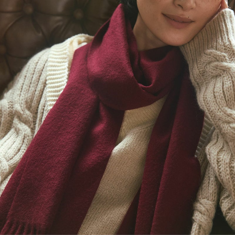 【長寿祝いギフトセット】カシミヤ100%無地マフラー