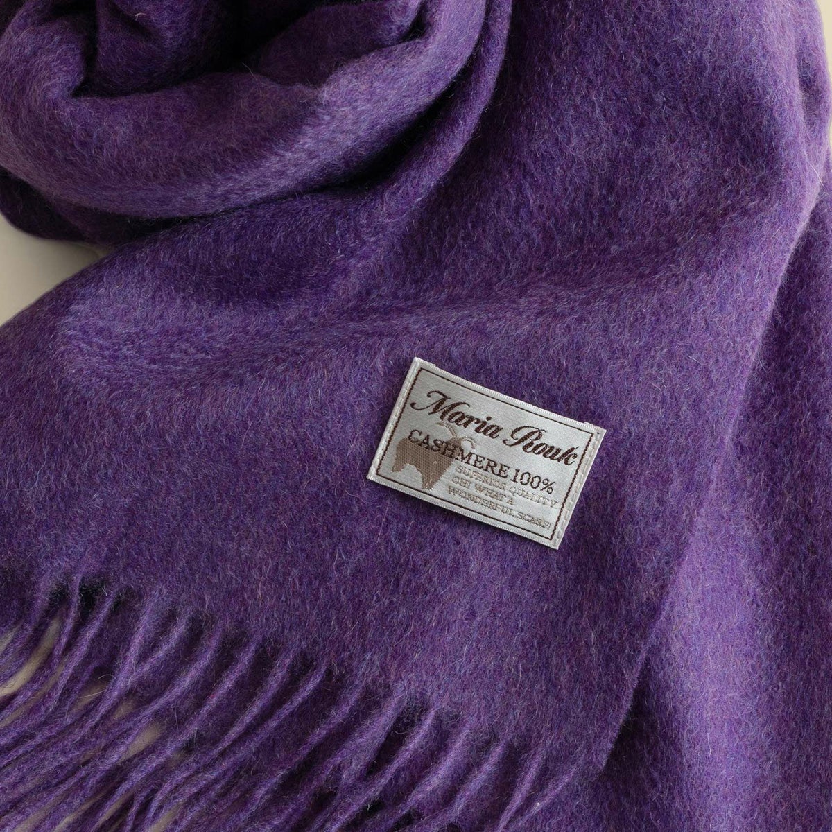 【長寿祝いギフトセット】カシミヤ100%メランジストール＜パープル＞