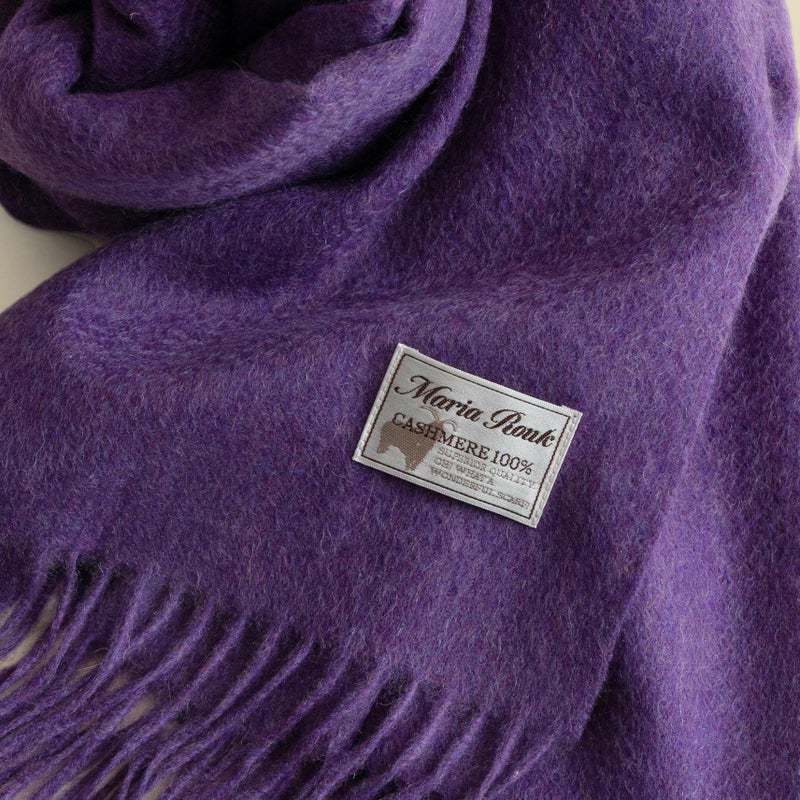 【長寿祝いギフトセット】カシミヤ100%メランジストール＜パープル＞