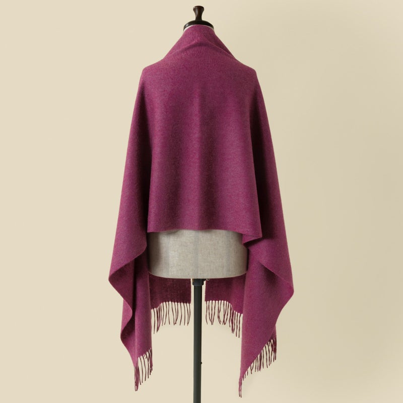 【長寿祝いギフトセット】カシミヤ100%メランジストール＜ワイン＞