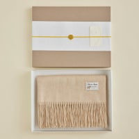 【長寿祝いギフトセット】カシミヤ100%無地マフラー＜ベージュ＞