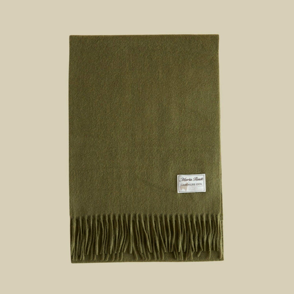 【長寿祝いギフトセット】カシミヤ100%無地マフラー＜カーキ＞