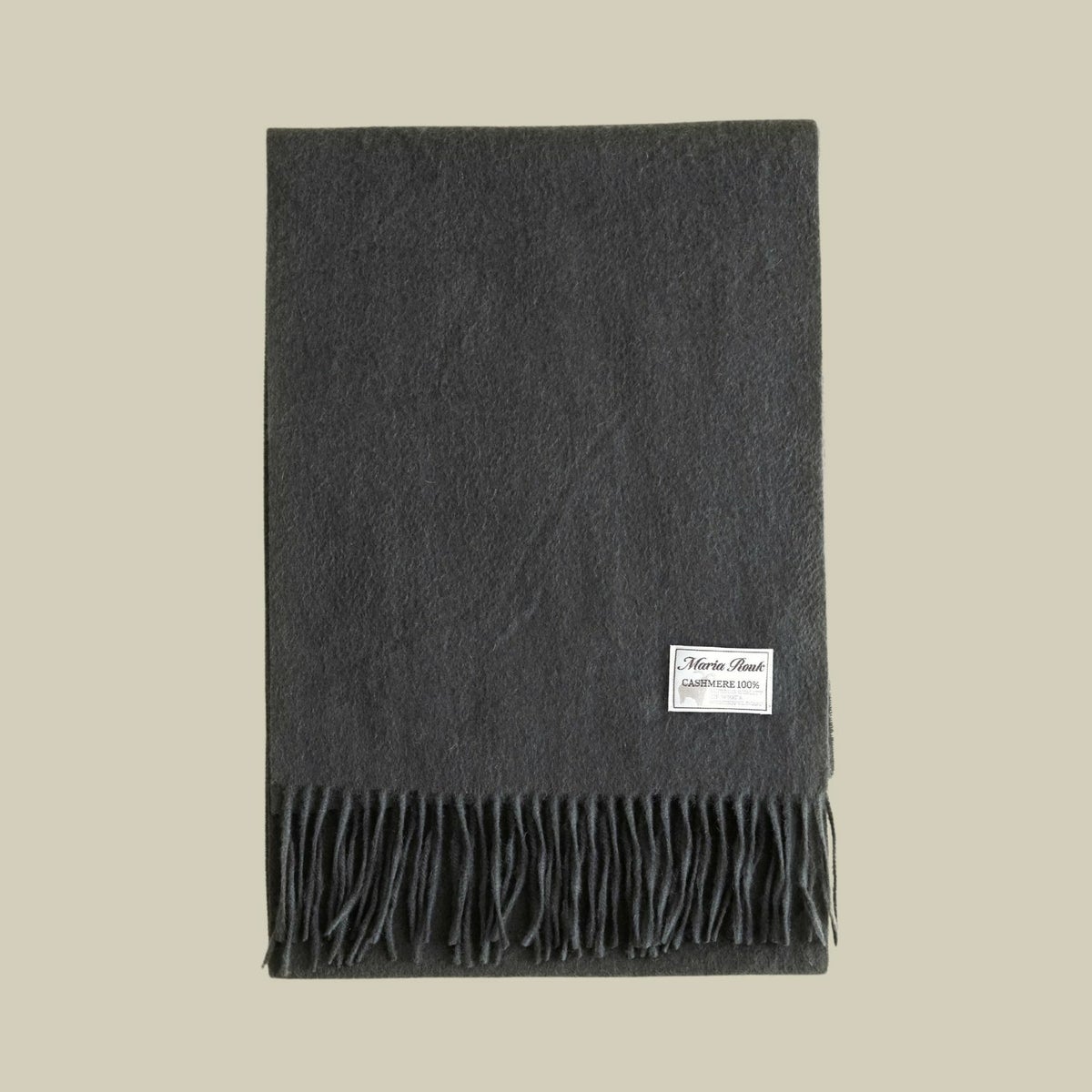 【長寿祝いギフトセット】カシミヤ100%無地マフラー＜チャコール＞