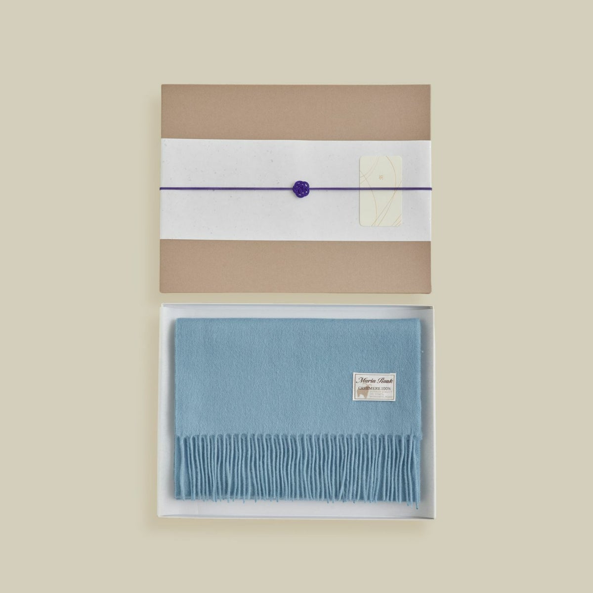 【長寿祝いギフトセット】カシミヤ100%無地マフラー