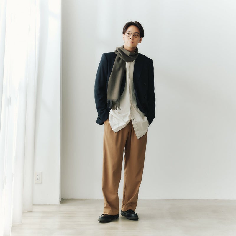 【長寿祝いギフトセット】カシミヤ100%無地マフラー＜グレイカーキ＞