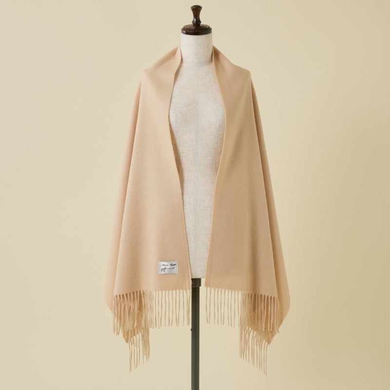 【長寿祝いギフトセット】カシミヤ100%無地ストール＜ベージュ＞