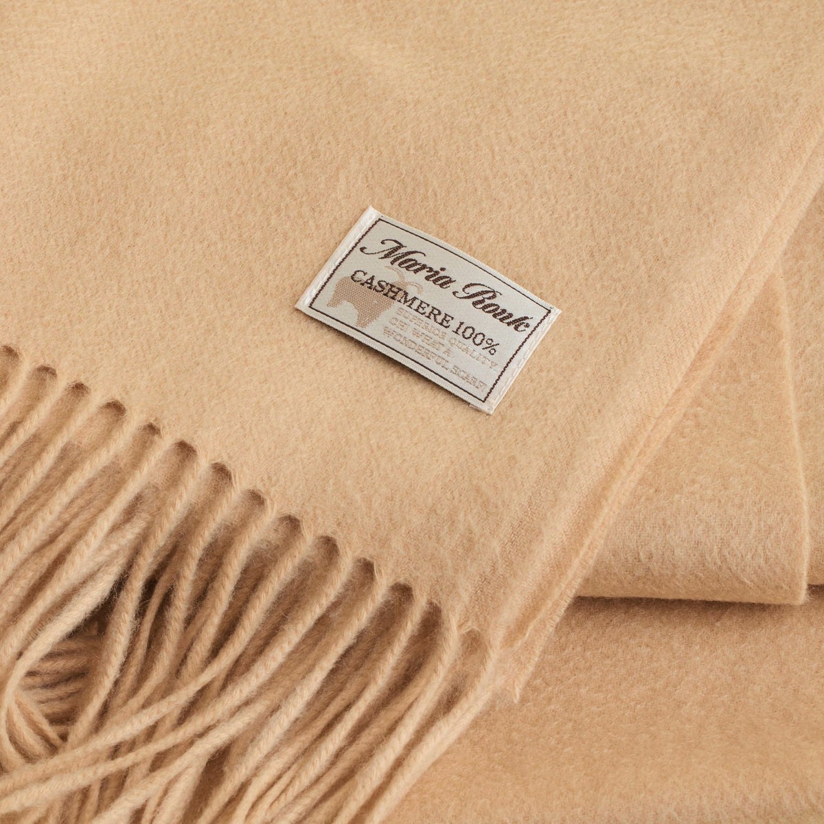 【長寿祝いギフトセット】カシミヤ100%無地ストール＜ベージュ＞