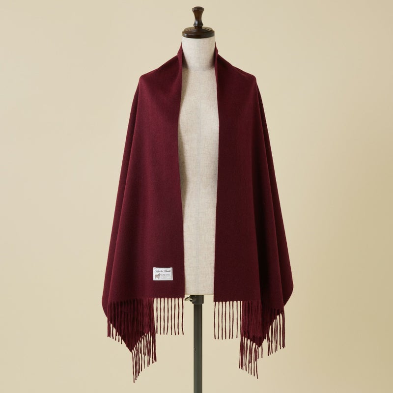 【長寿祝いギフトセット】カシミヤ100%無地ストール＜ボルドー＞