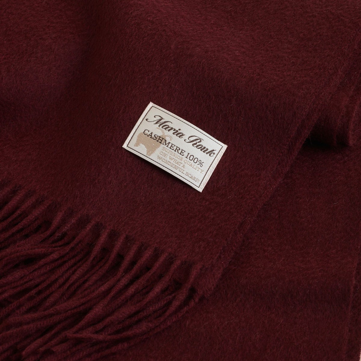 【長寿祝いギフトセット】カシミヤ100%無地ストール＜ボルドー＞