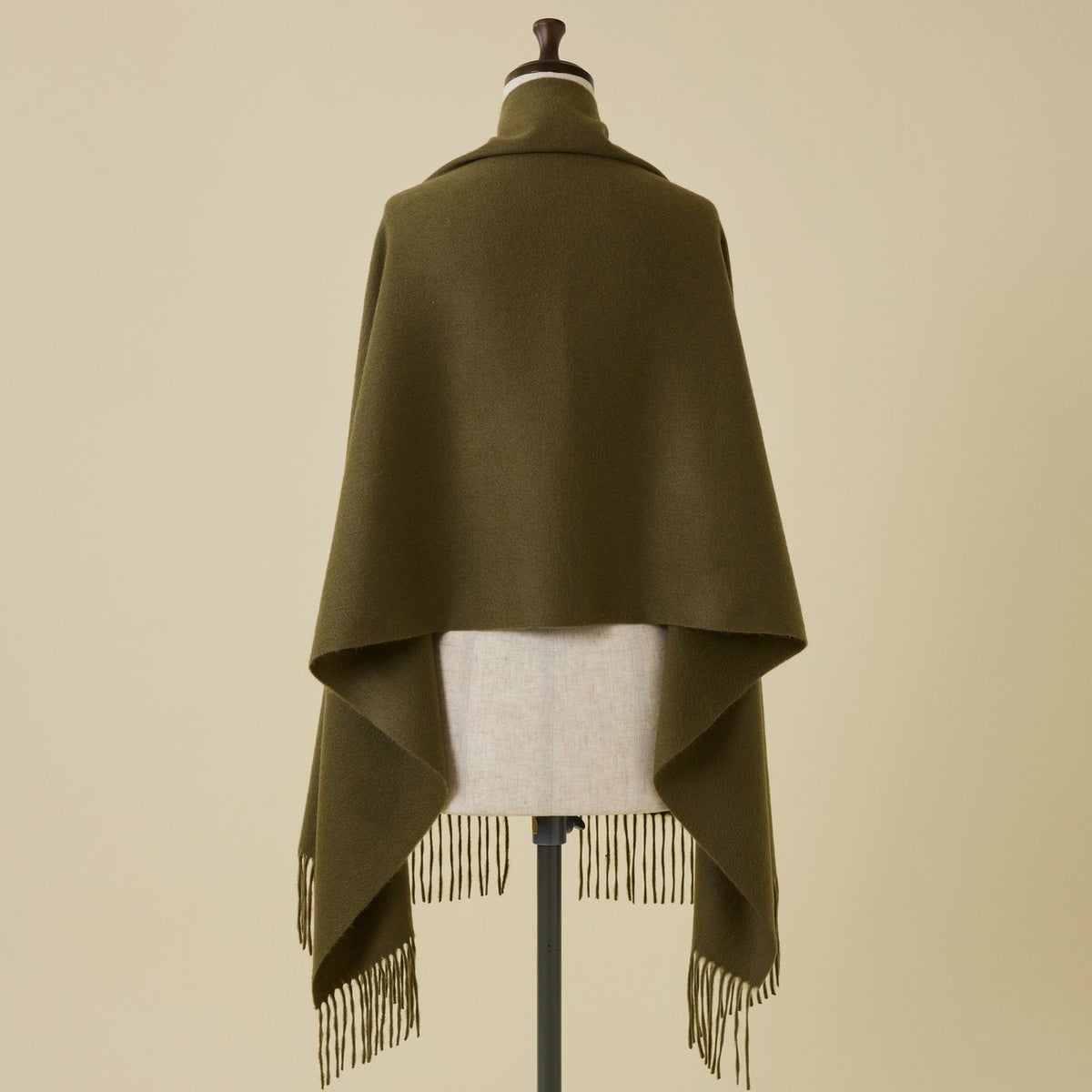 【長寿祝いギフトセット】カシミヤ100%無地ストール＜カーキ＞