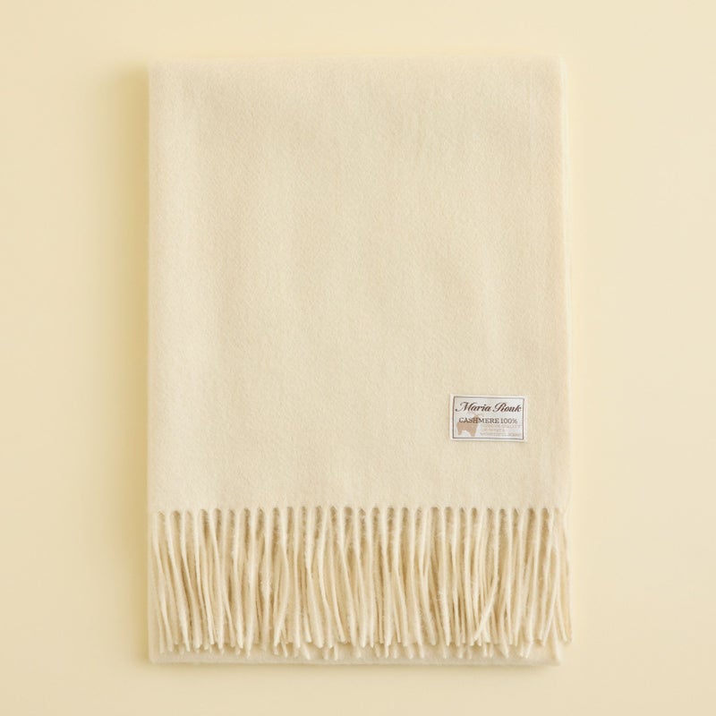 【長寿祝いギフトセット】カシミヤ100%無地ストール＜オフホワイト＞