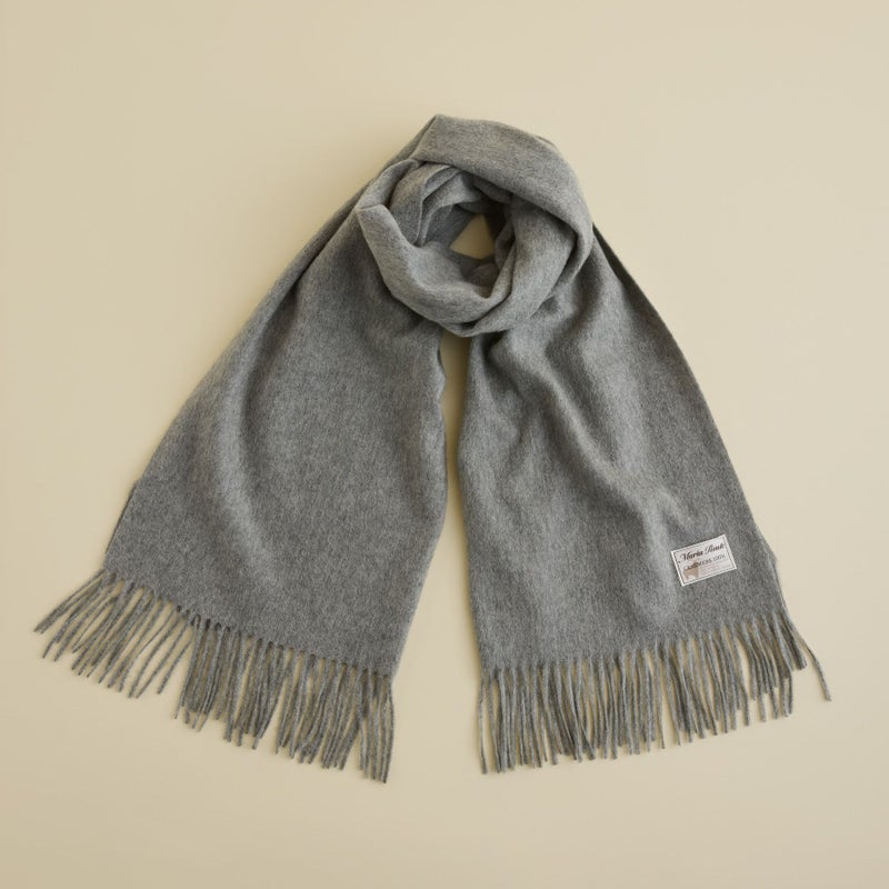 【長寿祝いギフトセット】カシミヤ100%無地ストール＜ライトグレー＞