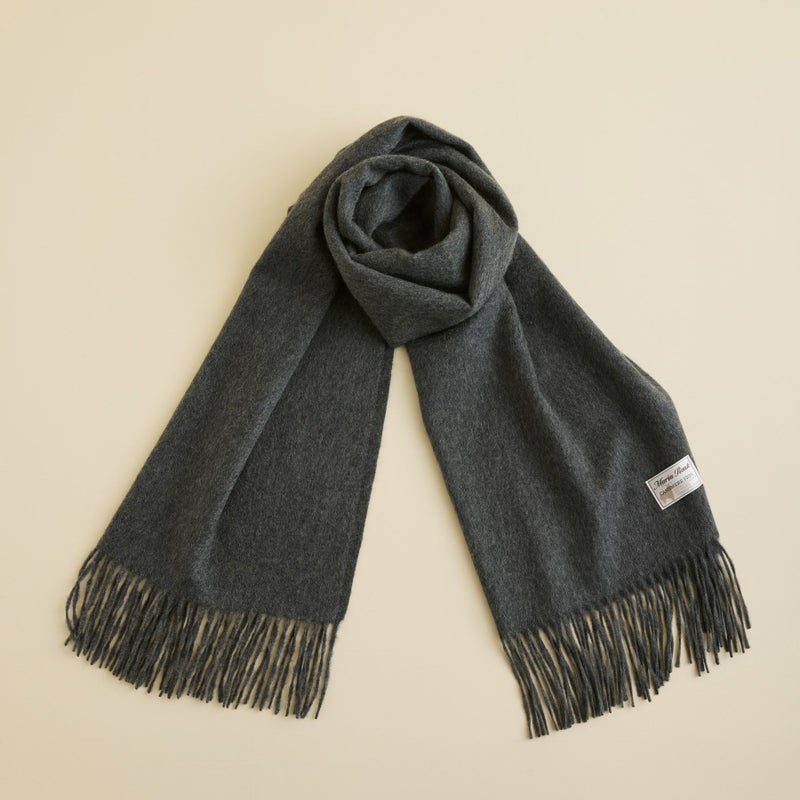 【長寿祝いギフトセット】カシミヤ100%無地ストール＜チャコール＞