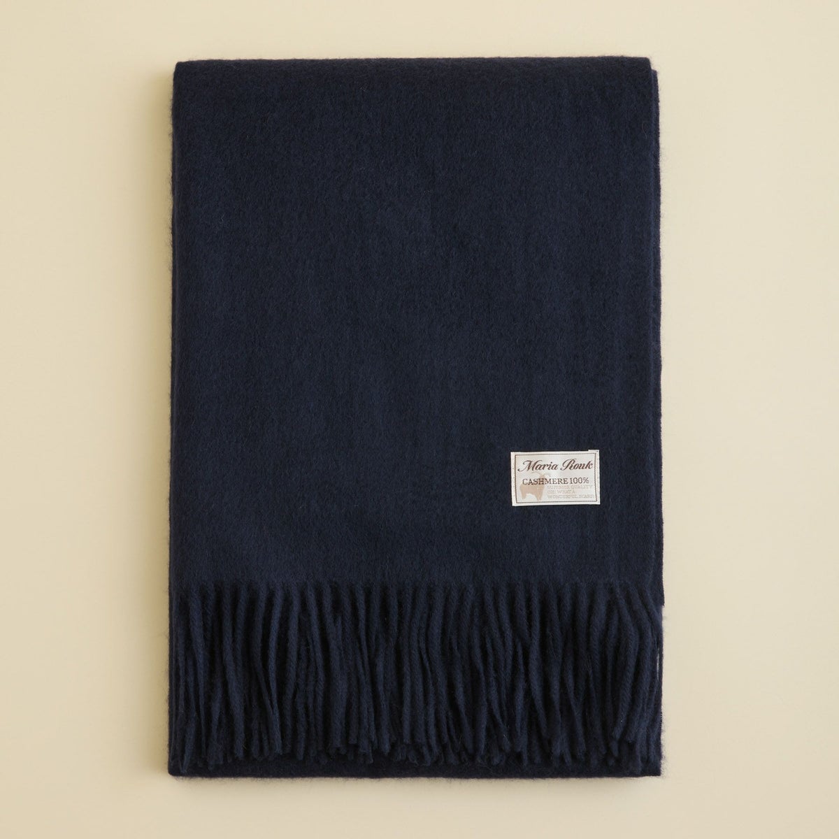 【長寿祝いギフトセット】カシミヤ100%無地ストール＜ネイビー＞