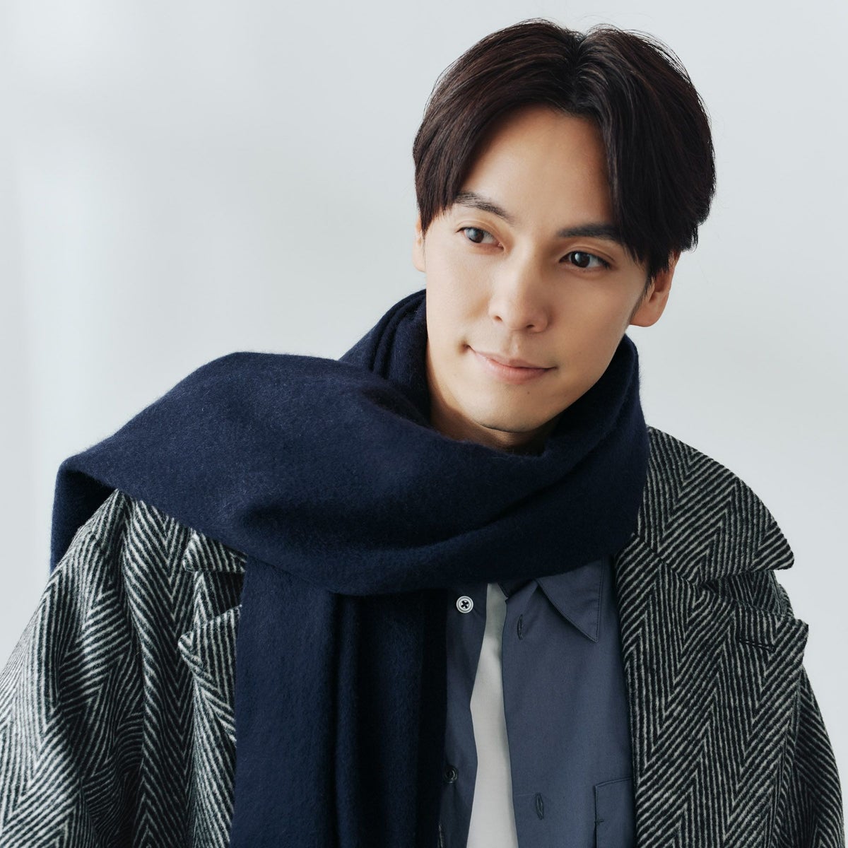 【長寿祝いギフトセット】カシミヤ100%無地ストール＜ネイビー＞