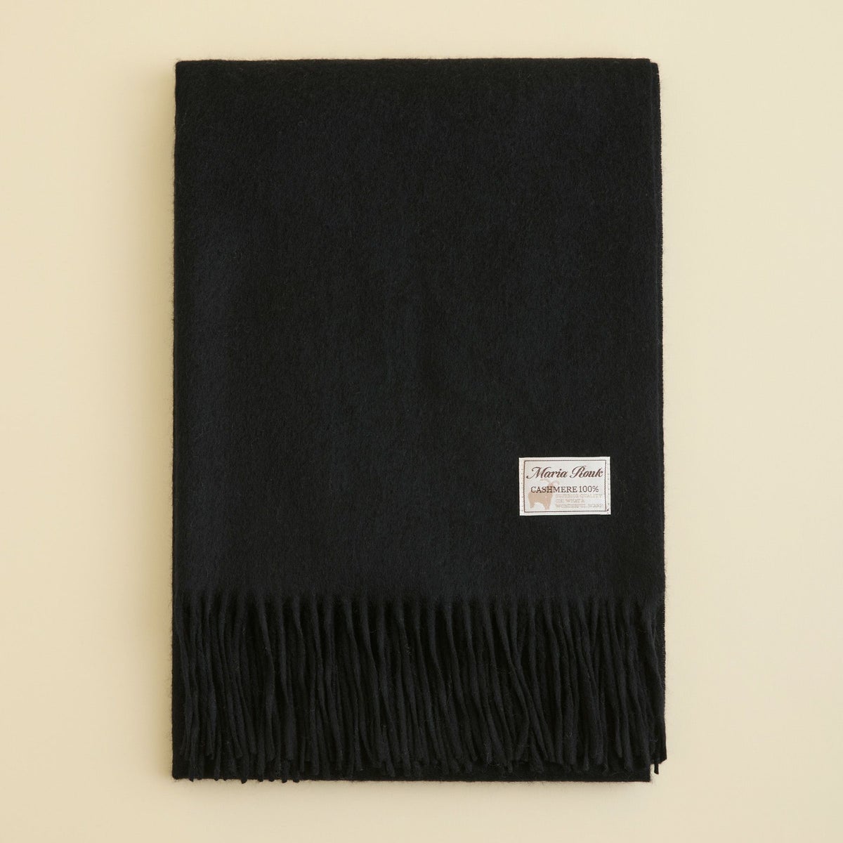 【長寿祝いギフトセット】カシミヤ100%無地ストール＜ブラック＞