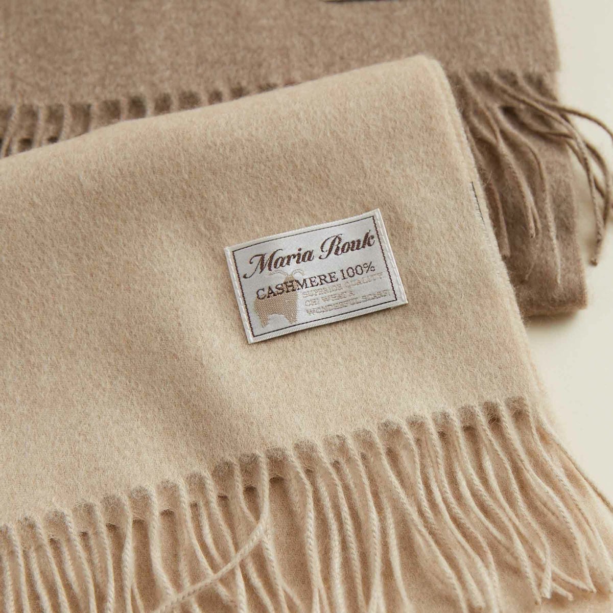 【長寿祝いギフトセット】無染色カシミヤ100%無地ストール＜ベージュ＞