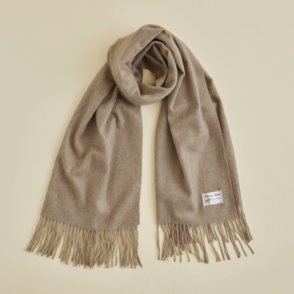 【長寿祝いギフトセット】無染色カシミヤ100%無地ストール＜ブラウン＞