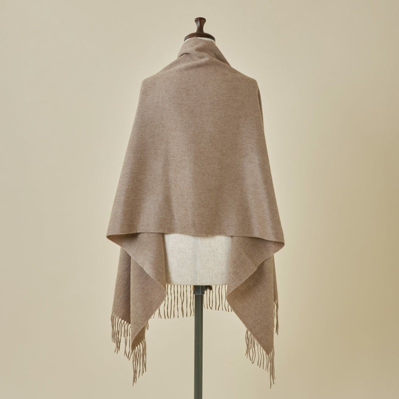 【長寿祝いギフトセット】無染色カシミヤ100%無地ストール＜ブラウン＞