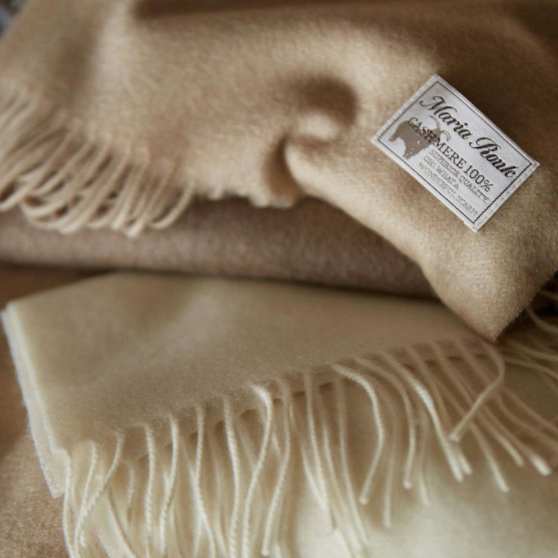 【長寿祝いギフトセット】無染色カシミヤ100%無地ストール＜ブラウン＞