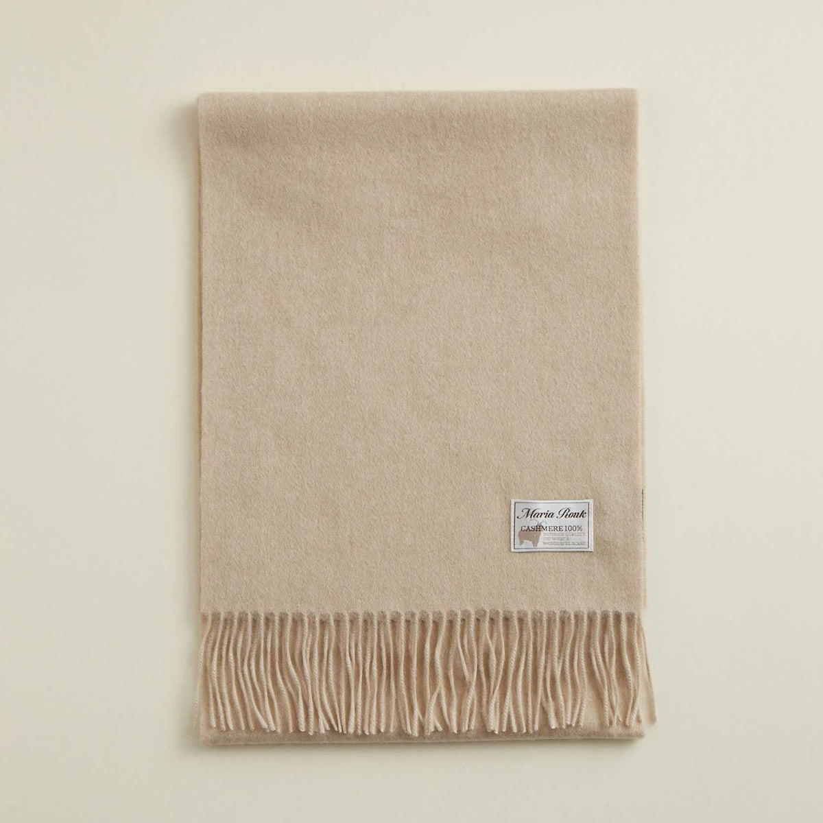【長寿祝いギフトセット】無染色カシミヤ100%無地マフラー＜ベージュ＞