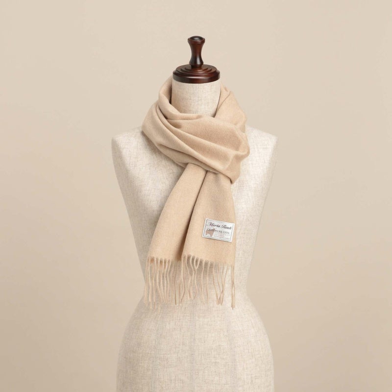 【長寿祝いギフトセット】無染色カシミヤ100%無地マフラー＜ベージュ＞