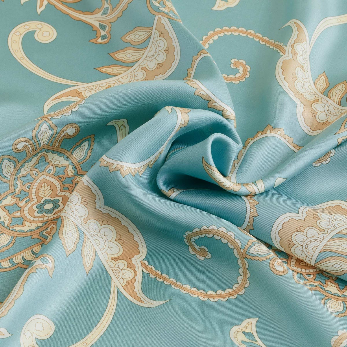 ペルシャ柄スカーフ＜ブルー＞　