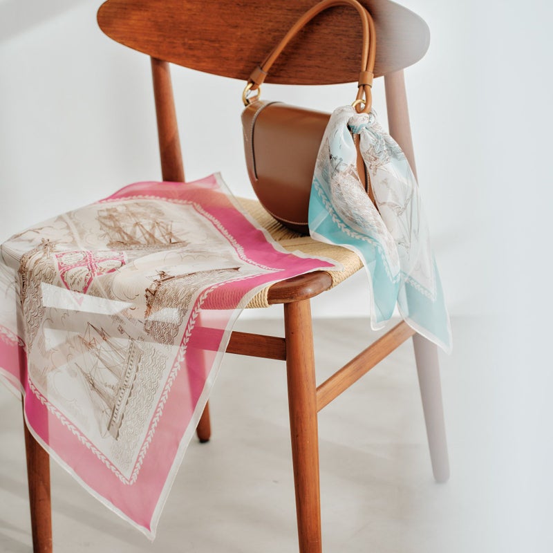  マリンスカーフ　シルク100%　日本製