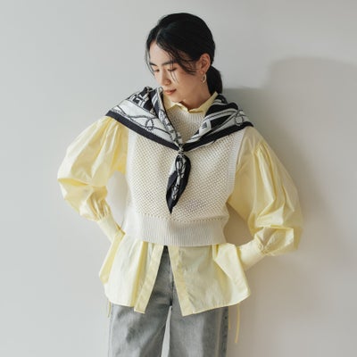 ロープマリンスカーフ＜ブラック＞　シルク100%　日本製