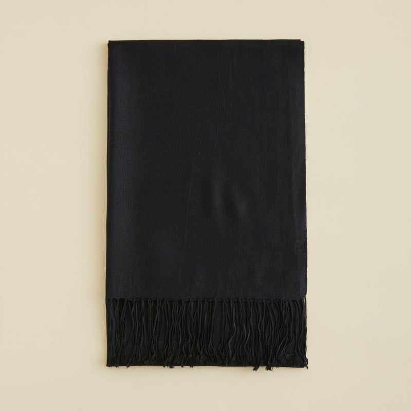 シルクカシミヤストール＜ブラック＞