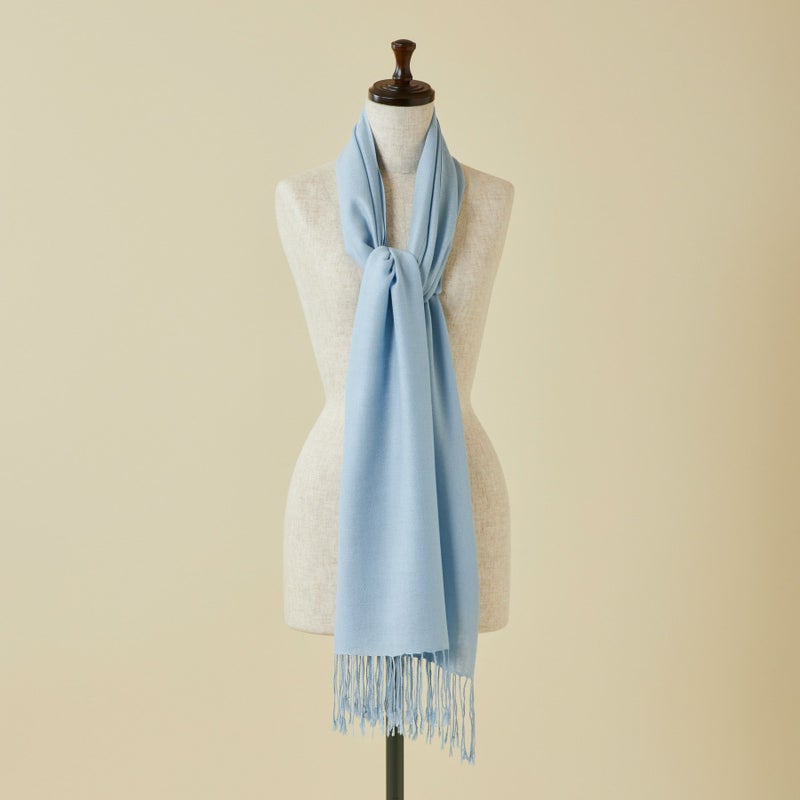  シルクカシミヤストール＜ブルー＞