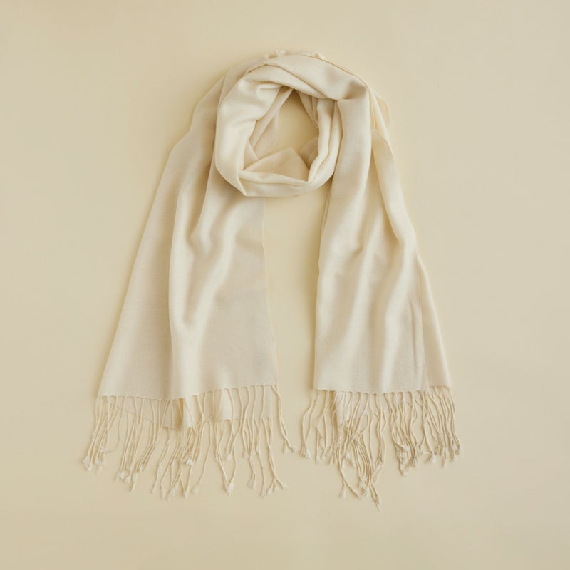 シルクカシミヤストール＜ホワイト＞