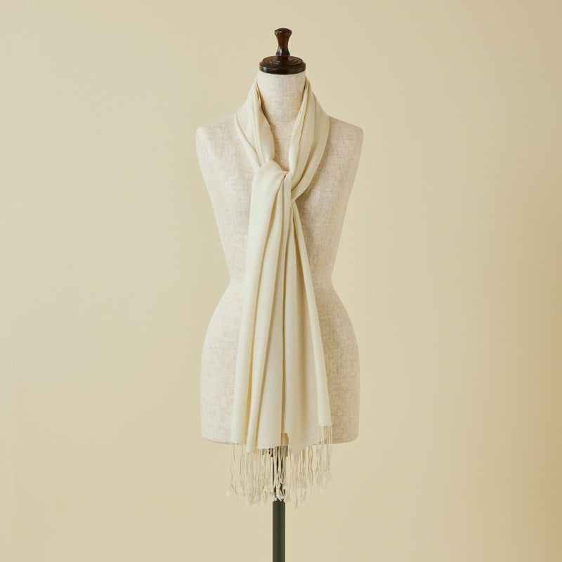 シルクカシミヤストール＜ホワイト＞