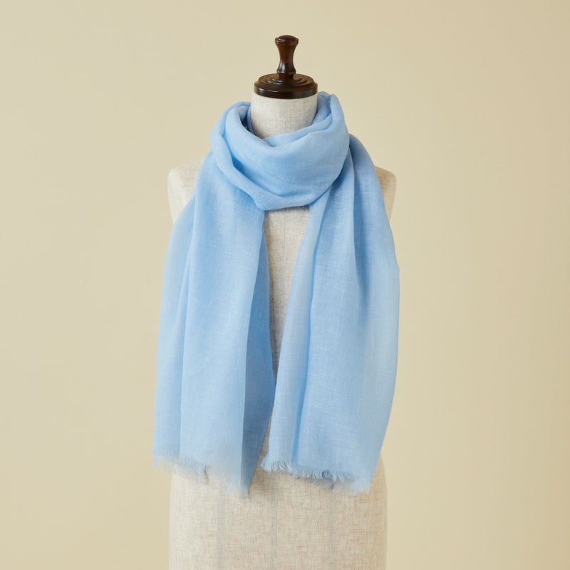カシミヤリネンストール＜ブルー＞