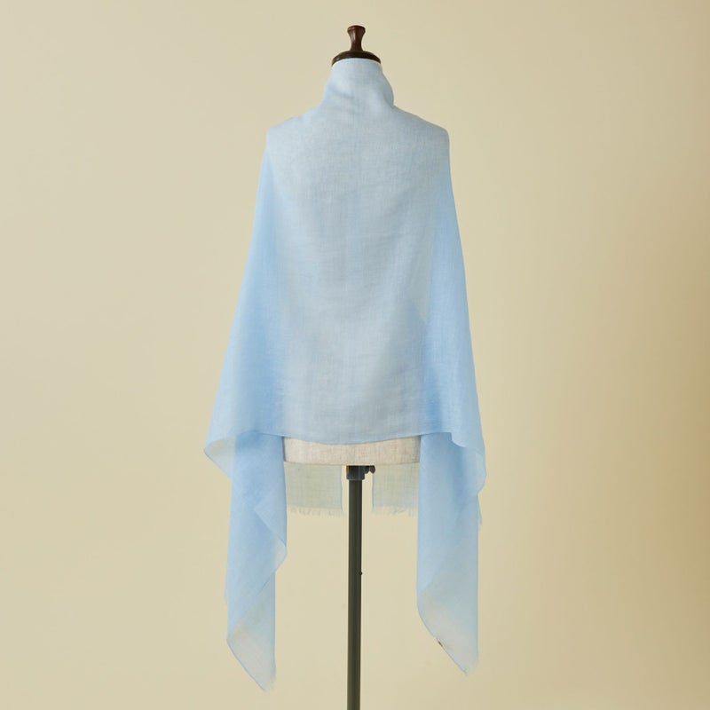 カシミヤリネンストール＜ブルー＞