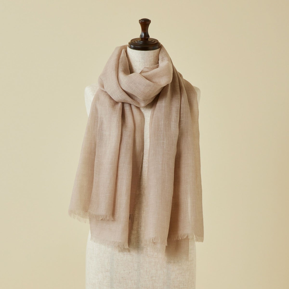 カシミヤリネンストール＜モカ＞