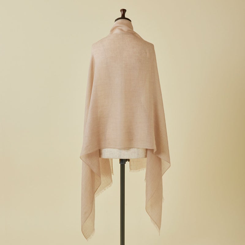 カシミヤリネンストール＜モカ＞