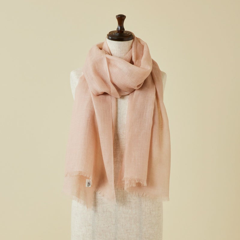 カシミヤリネンストール＜ピンクベージュ＞