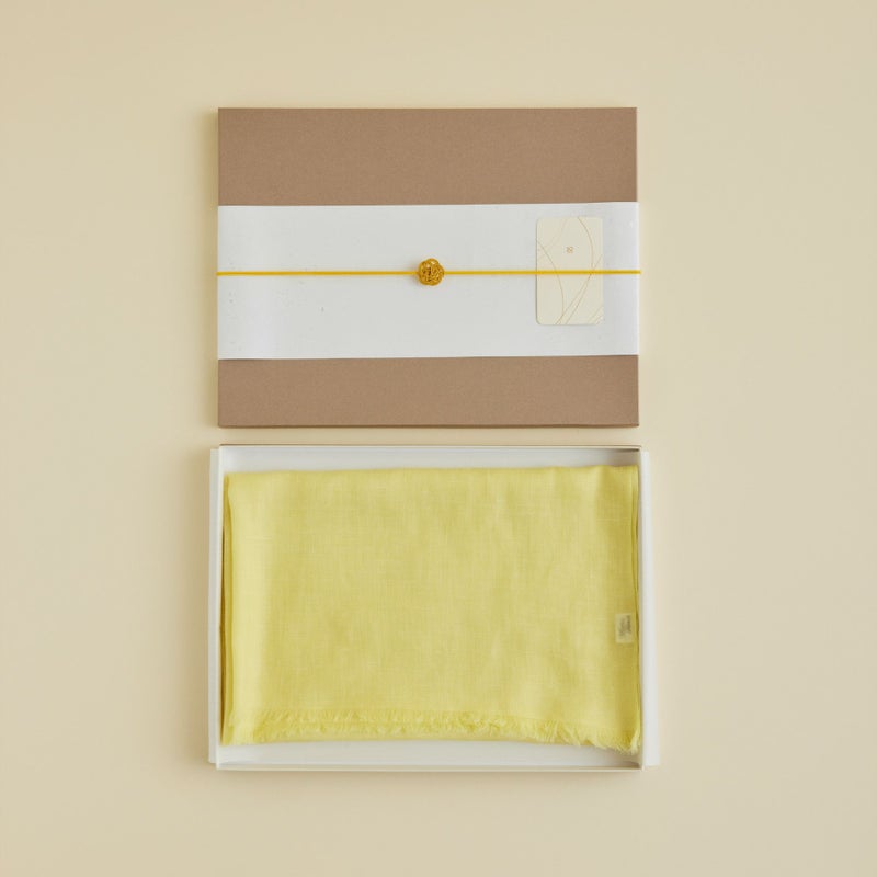 【長寿祝いギフトセット】カシミヤリネンストール＜レモン＞