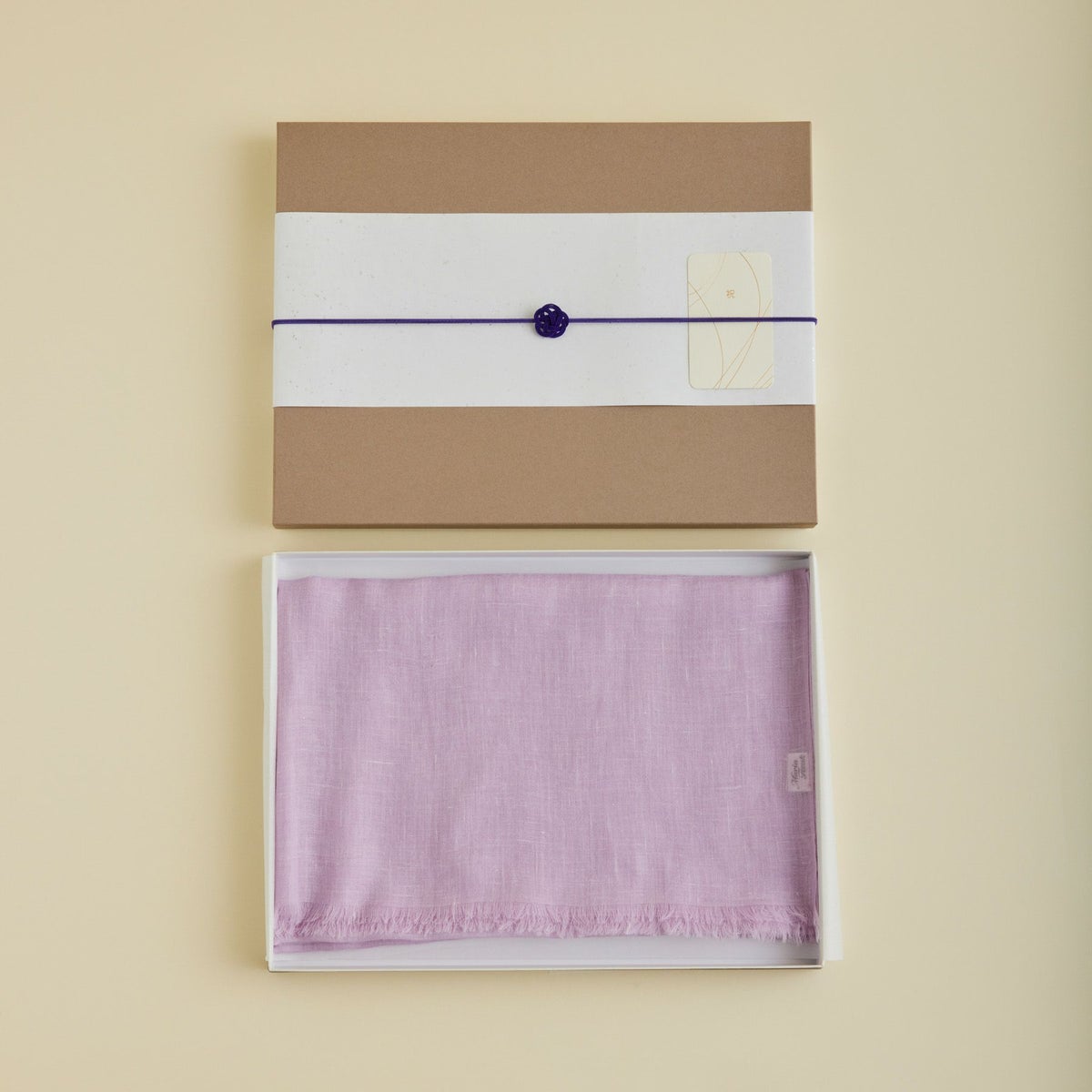 【長寿祝いギフトセット】カシミヤリネンストール＜パープル＞