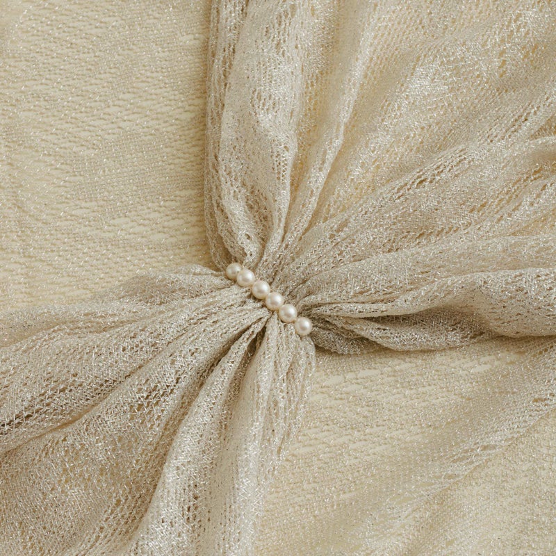  フラワーラメレースストール＜ベージュ＞