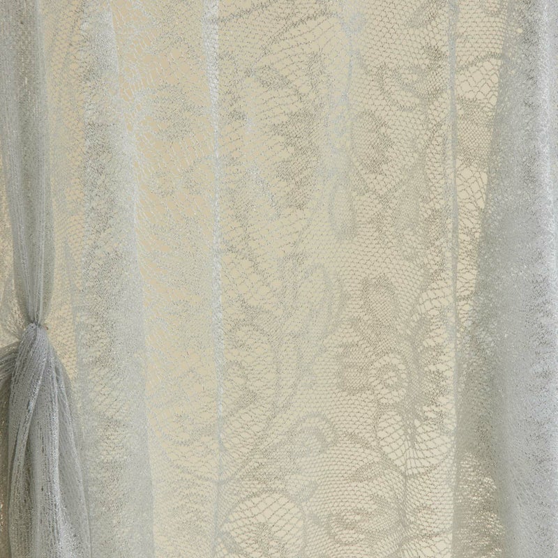 フラワーラメレースストール＜シルバー＞