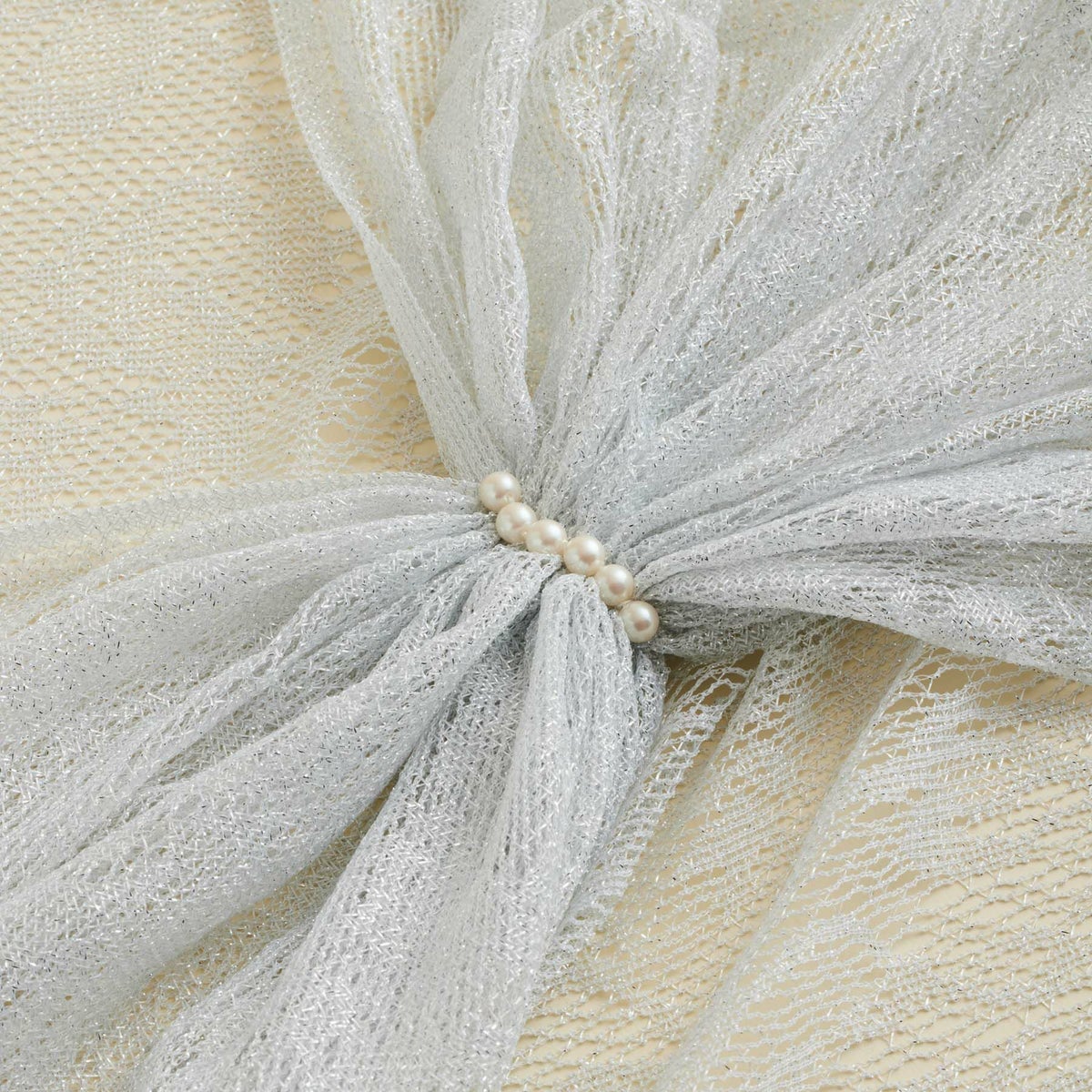 フラワーラメレースストール＜シルバー＞