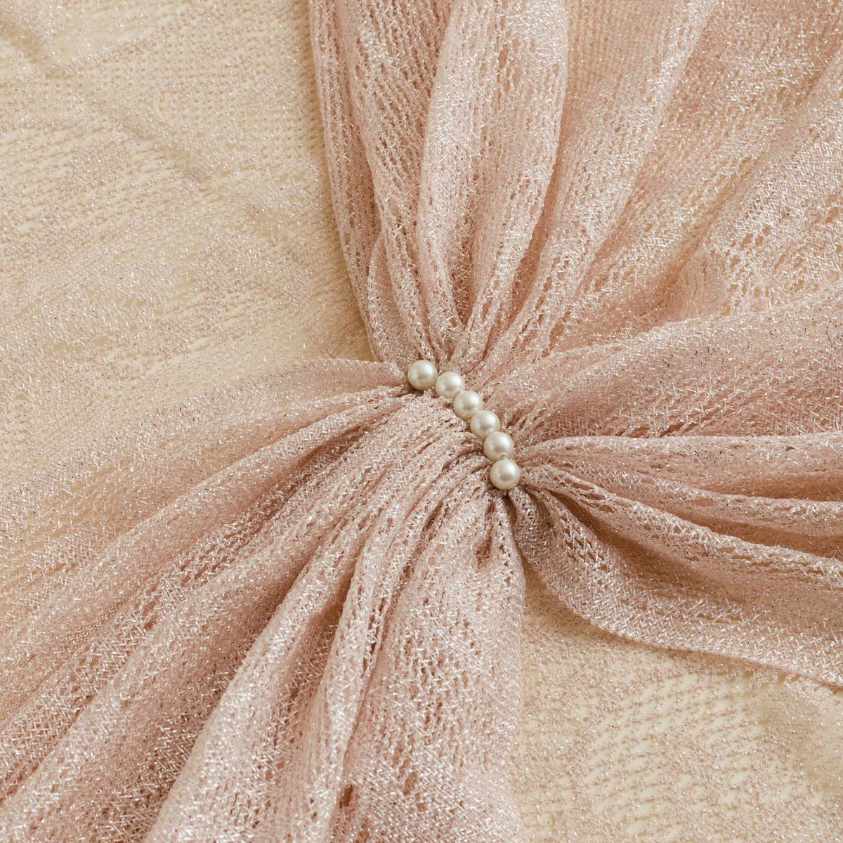 フラワーラメレースストール＜ピンク＞