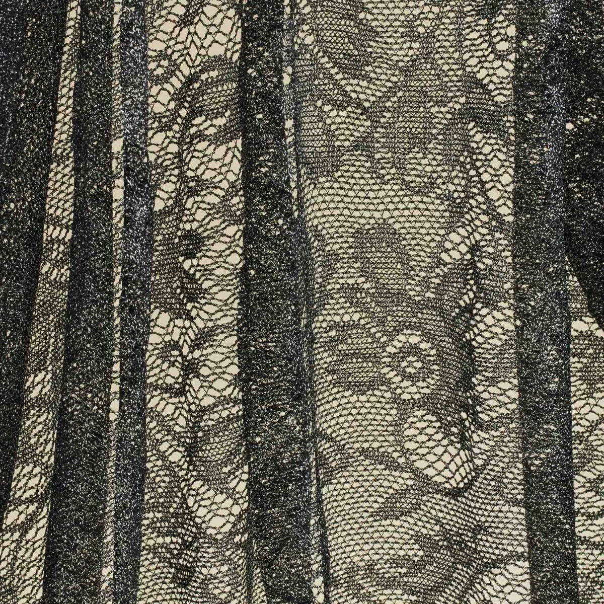 フラワーラメレースストール＜ブラック＞