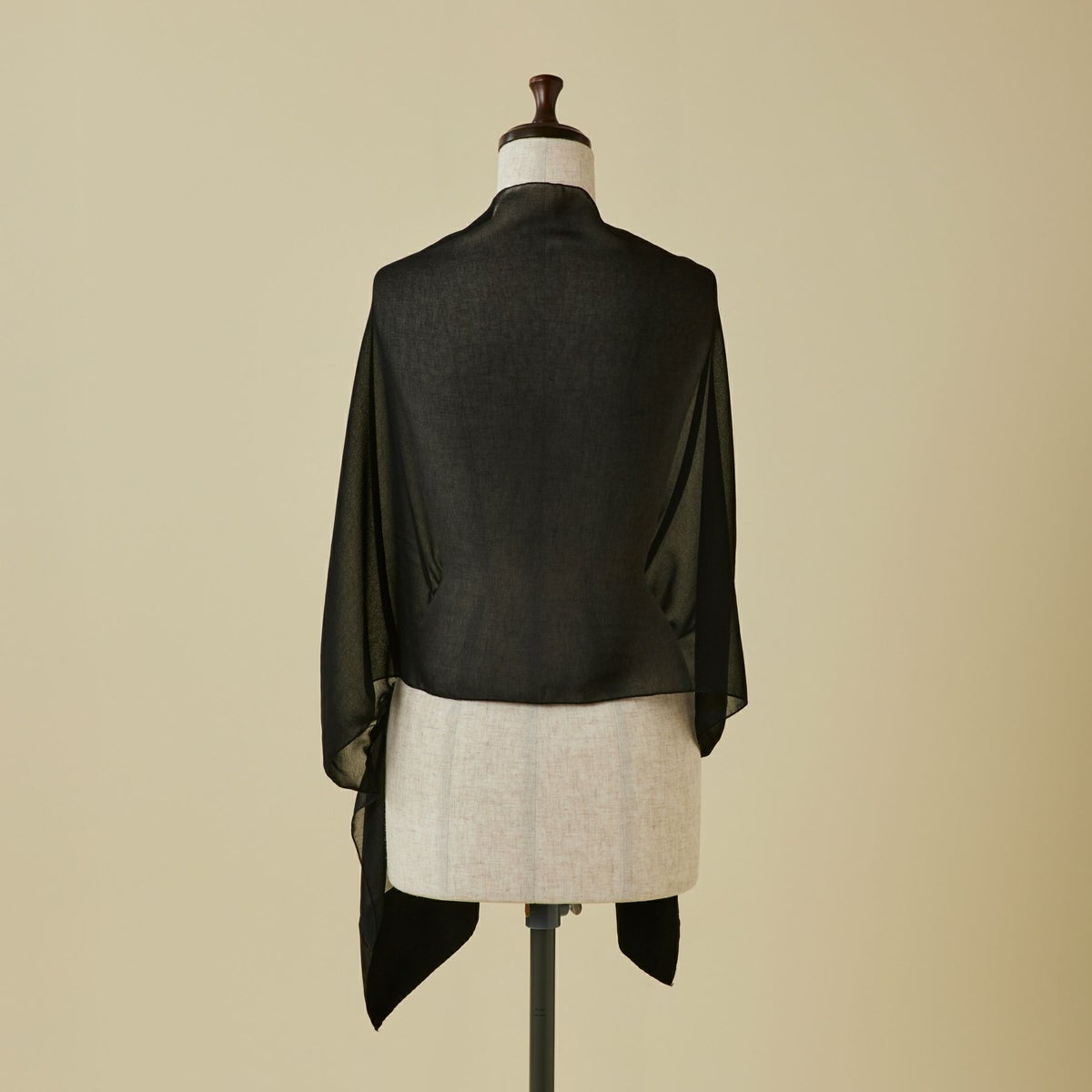  ビーズ付きシフォンストール＜ブラック＞